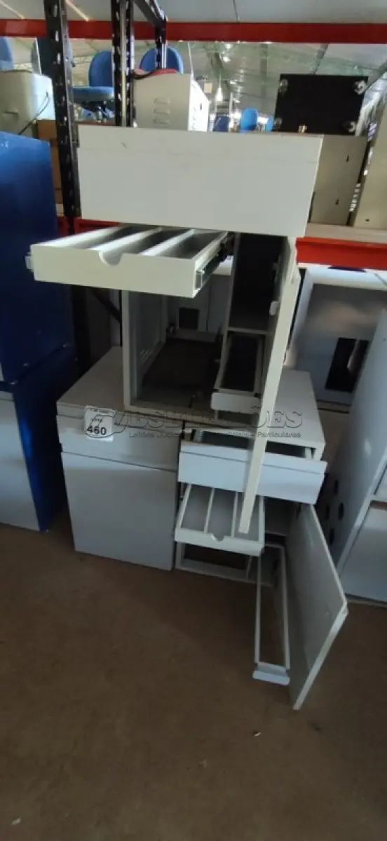 LOTE 460 - 03 ARMÁRIOS PARA CPU COM 01 PORTA E 01 GAVETA. (NO ESTADO) ATENÇÃO! FAZER A VISITAÇÃO ANTES DE ARREMATAR, NÃO SABEMOS SE FUNCIONA, LEILÃO NÃO TEM GARANTIA E NEM DEVOLUÇÃO, SUJEITO A POSSÍVEIS AVARIAS VISÍVEIS/OCULTAS E/OU AUSÊNCIA DE COMPONENTES.