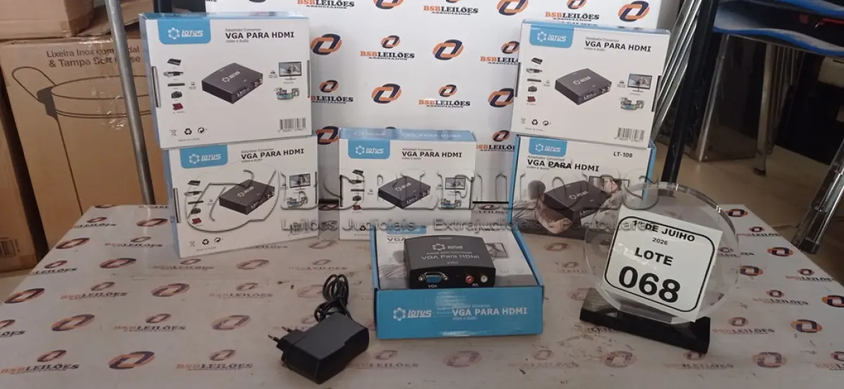 LOTE 068 - 06 ADAPTADORES CONVERSOR VGA PARA HDMI MARCA LOTUS. (NO ESTADO) ATENÇÃO! FAZER A VISITAÇÃO ANTES DE ARREMATAR, NÃO SABEMOS SE FUNCIONA, LEILÃO NÃO TEM GARANTIA E NEM DEVOLUÇÃO, SUJEITO A POSSÍVEIS AVARIAS VISÍVEIS/OCULTAS E/OU AUSÊNCIA DE COMPONENTES.