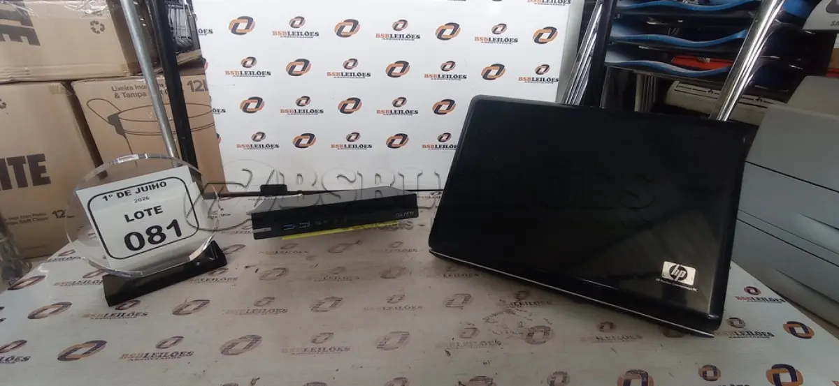 LOTE 081 - 01 MINI PC MARCA DATEN E 01 NOTEBOOK MARCA HP PARA RETIRADA DE PEÇAS. (NO ESTADO) ATENÇÃO! FAZER A VISITAÇÃO ANTES DE ARREMATAR, NÃO SABEMOS SE FUNCIONA, LEILÃO NÃO TEM GARANTIA E NEM DEVOLUÇÃO, SUJEITO A POSSÍVEIS AVARIAS VISÍVEIS/OCULTAS E/OU AUSÊNCIA DE COMPONENTES.