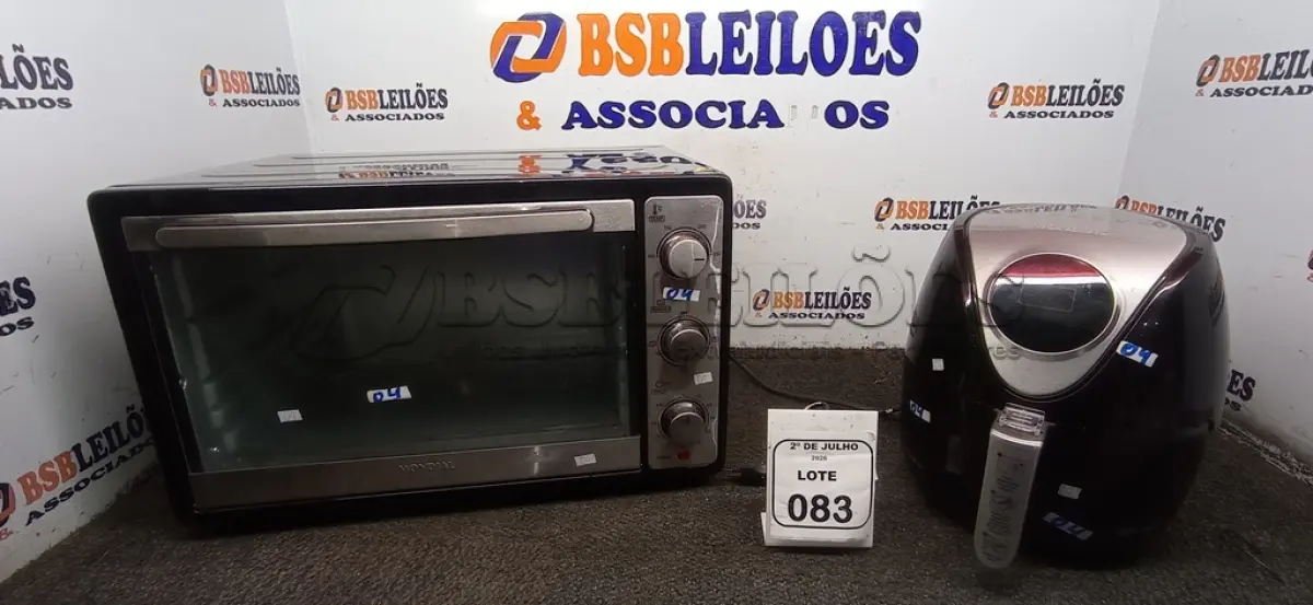 LOTE 083 - 01 FORNO ELÉTRICO 52L MARCA MONDIAL E 01 AIRFRYER 220V MARCA MONDIAL. (NO ESTADO) ATENÇÃO! FAZER A VISITAÇÃO ANTES DE ARREMATAR, NÃO SABEMOS SE FUNCIONA, LEILÃO NÃO TEM GARANTIA E NEM DEVOLUÇÃO, SUJEITO A POSSÍVEIS AVARIAS VISÍVEIS/OCULTAS E/OU AUSÊNCIA DE COMPONENTES.