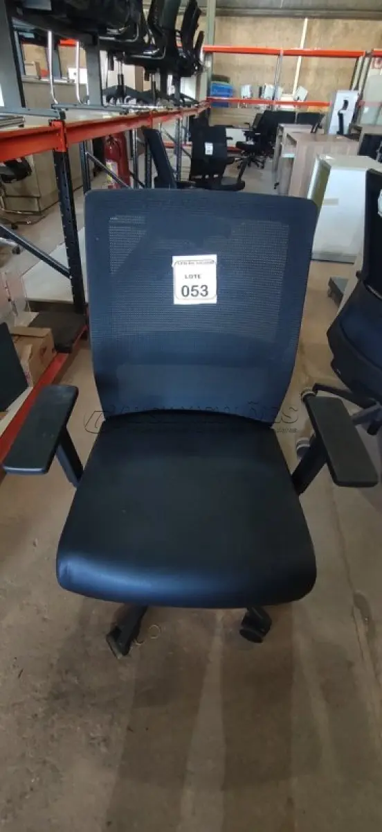 LOTE 053 - 01 CADEIRA PARA ESCRITÓRIO GIRATÓRIA ERGONÔMICA MARELLI COM ENCOSTO EM TELA MESH PRETA. (NO ESTADO) ATENÇÃO! FAZER A VISITAÇÃO ANTES DE ARREMATAR, NÃO SABEMOS SE FUNCIONA, LEILÃO NÃO TEM GARANTIA E NEM DEVOLUÇÃO, SUJEITO A POSSÍVEIS AVARIAS VISÍVEIS/OCULTAS E/OU AUSÊNCIA DE COMPONENTES.