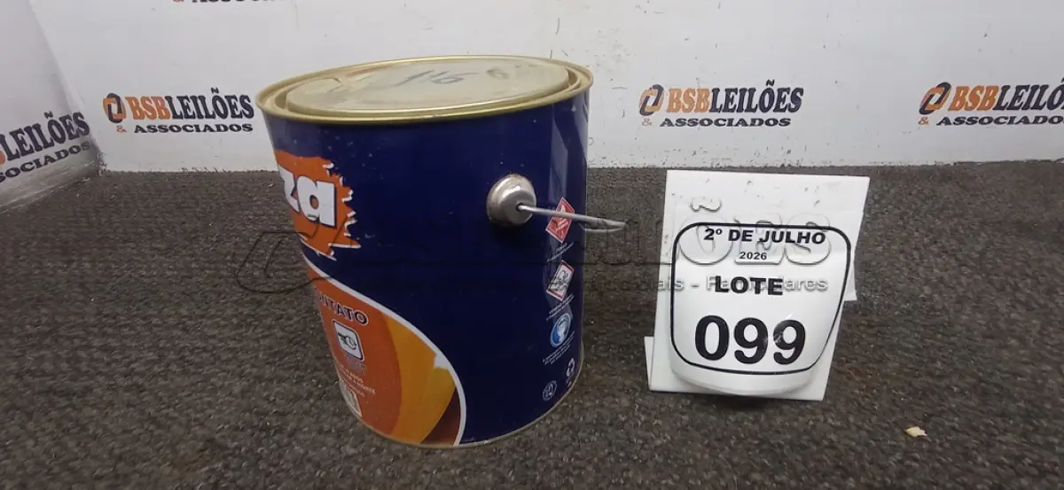 LOTE 099 - 01 LATA DE ADESIVO DE CONTATO 2,80KG MARCA MAZA. (NO ESTADO) ATENÇÃO! FAZER A VISITAÇÃO ANTES DE ARREMATAR, NÃO SABEMOS SE FUNCIONA, LEILÃO NÃO TEM GARANTIA E NEM DEVOLUÇÃO, SUJEITO A POSSÍVEIS AVARIAS VISÍVEIS/OCULTAS E/OU AUSÊNCIA DE COMPONENTES.