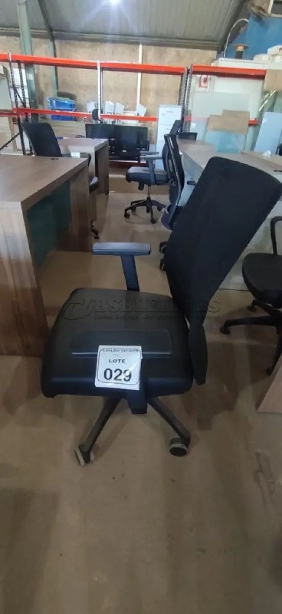 LOTE 029 - 01 CADEIRA PARA ESCRITÓRIO GIRATÓRIA ERGONÔMICA MARELLI COM ENCOSTO EM TELA MESH PRETA. (NO ESTADO) ATENÇÃO! FAZER A VISITAÇÃO ANTES DE ARREMATAR, NÃO SABEMOS SE FUNCIONA, LEILÃO NÃO TEM GARANTIA E NEM DEVOLUÇÃO, SUJEITO A POSSÍVEIS AVARIAS VISÍVEIS/OCULTAS E/OU AUSÊNCIA DE COMPONENTES.