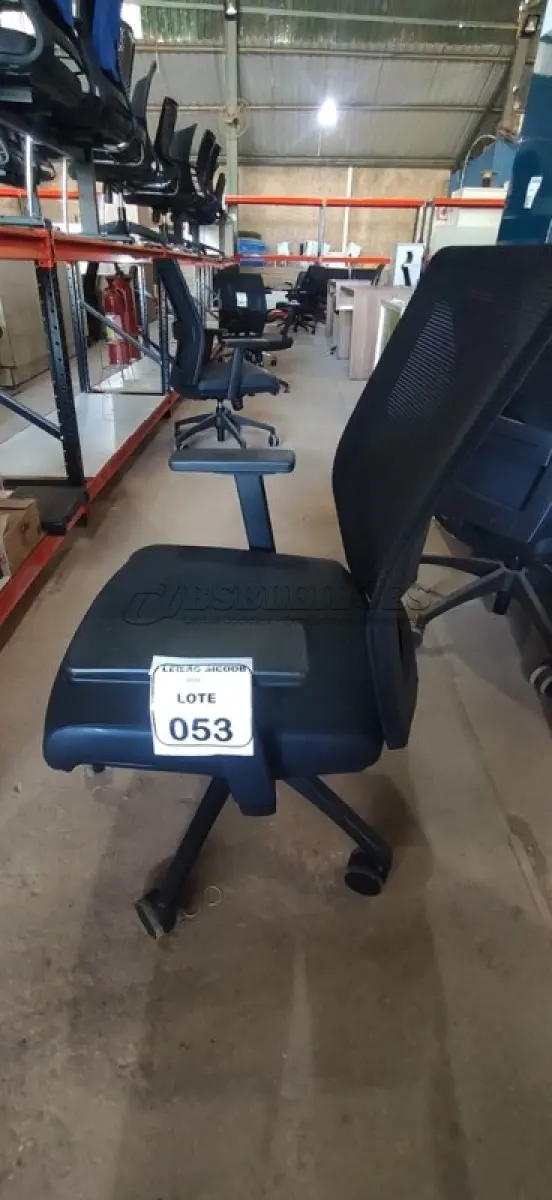 LOTE 053 - 01 CADEIRA PARA ESCRITÓRIO GIRATÓRIA ERGONÔMICA MARELLI COM ENCOSTO EM TELA MESH PRETA. (NO ESTADO) ATENÇÃO! FAZER A VISITAÇÃO ANTES DE ARREMATAR, NÃO SABEMOS SE FUNCIONA, LEILÃO NÃO TEM GARANTIA E NEM DEVOLUÇÃO, SUJEITO A POSSÍVEIS AVARIAS VISÍVEIS/OCULTAS E/OU AUSÊNCIA DE COMPONENTES.