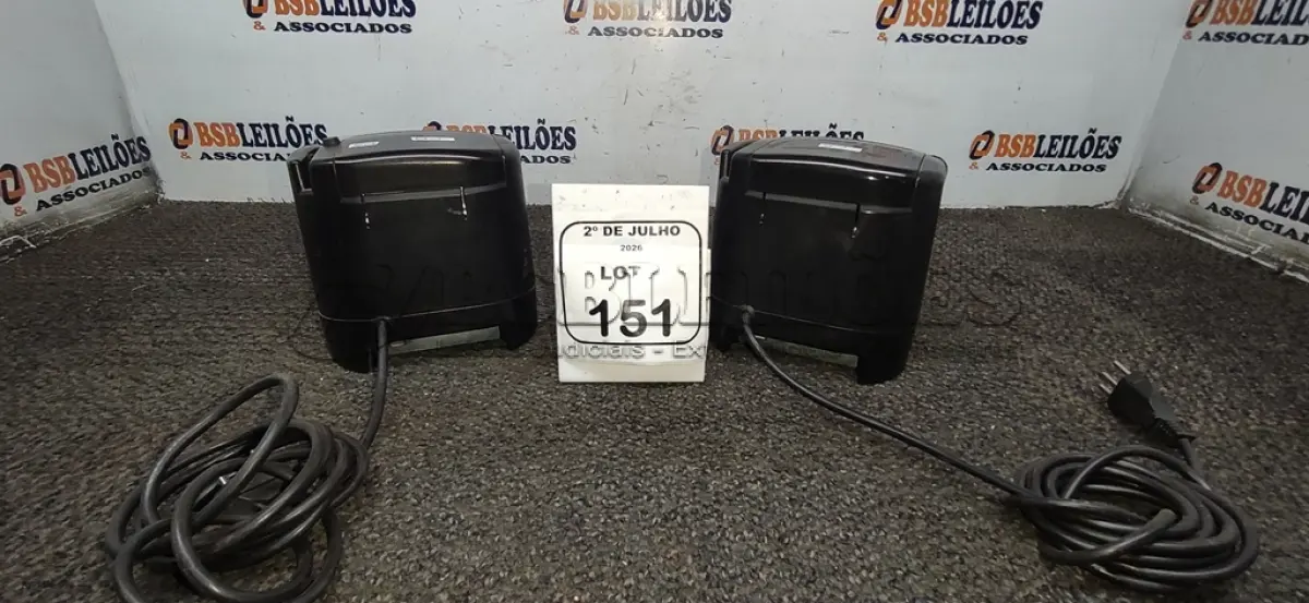 LOTE 151 - 02 IMPRESSORAS TÉRMICAS. (NO ESTADO) ATENÇÃO! FAZER A VISITAÇÃO ANTES DE ARREMATAR, NÃO SABEMOS SE FUNCIONA, LEILÃO NÃO TEM GARANTIA E NEM DEVOLUÇÃO, SUJEITO A POSSÍVEIS AVARIAS VISÍVEIS/OCULTAS E/OU AUSÊNCIA DE COMPONENTES.