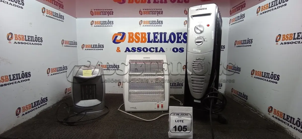 LOTE 105 - 03 AQUECEDORES DE MODELOS DIVERSOS MARCA MONDIAL. (NO ESTADO) ATENÇÃO! FAZER A VISITAÇÃO ANTES DE ARREMATAR, NÃO SABEMOS SE FUNCIONA, LEILÃO NÃO TEM GARANTIA E NEM DEVOLUÇÃO, SUJEITO A POSSÍVEIS AVARIAS VISÍVEIS/OCULTAS E/OU AUSÊNCIA DE COMPONENTES.