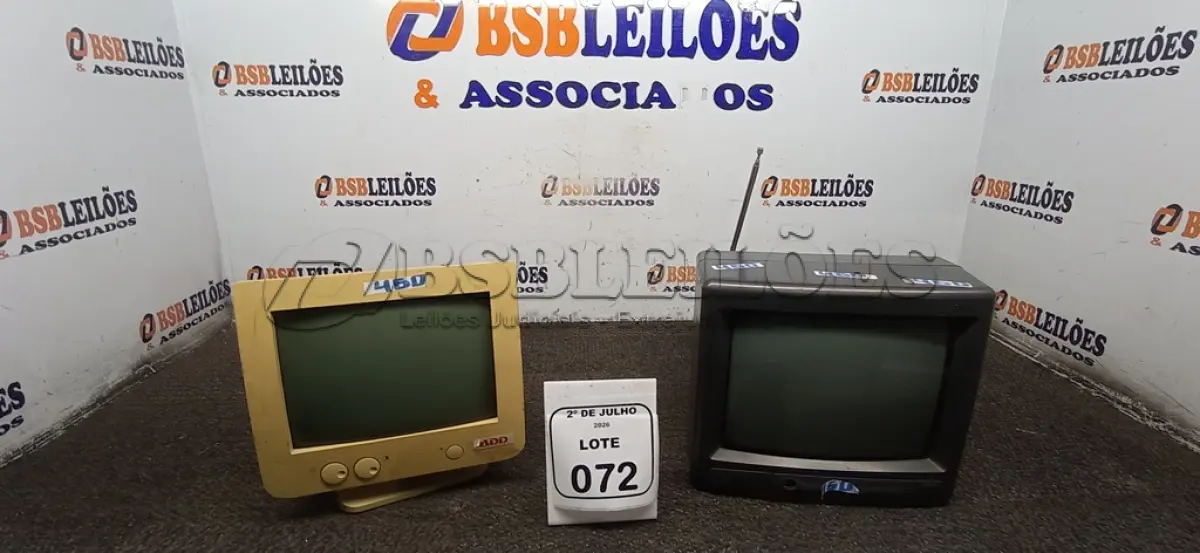 LOTE 072 - 01 MINI TV E 01 MINI MONITOR MONOCROMÁTICA MARCA ADD. (NO ESTADO) ATENÇÃO! FAZER A VISITAÇÃO ANTES DE ARREMATAR, NÃO SABEMOS SE FUNCIONA, LEILÃO NÃO TEM GARANTIA E NEM DEVOLUÇÃO, SUJEITO A POSSÍVEIS AVARIAS VISÍVEIS/OCULTAS E/OU AUSÊNCIA DE COMPONENTES.