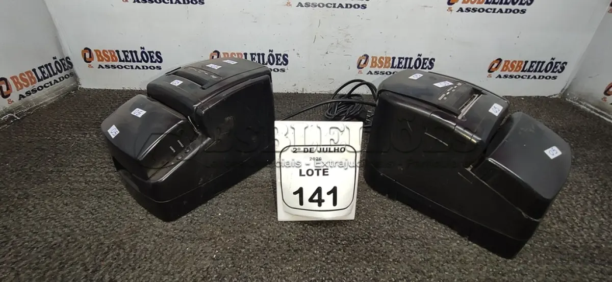 LOTE 141 - 02 IMPRESSORAS TÉRMICAS. (NO ESTADO) ATENÇÃO! FAZER A VISITAÇÃO ANTES DE ARREMATAR, NÃO SABEMOS SE FUNCIONA, LEILÃO NÃO TEM GARANTIA E NEM DEVOLUÇÃO, SUJEITO A POSSÍVEIS AVARIAS VISÍVEIS/OCULTAS E/OU AUSÊNCIA DE COMPONENTES.