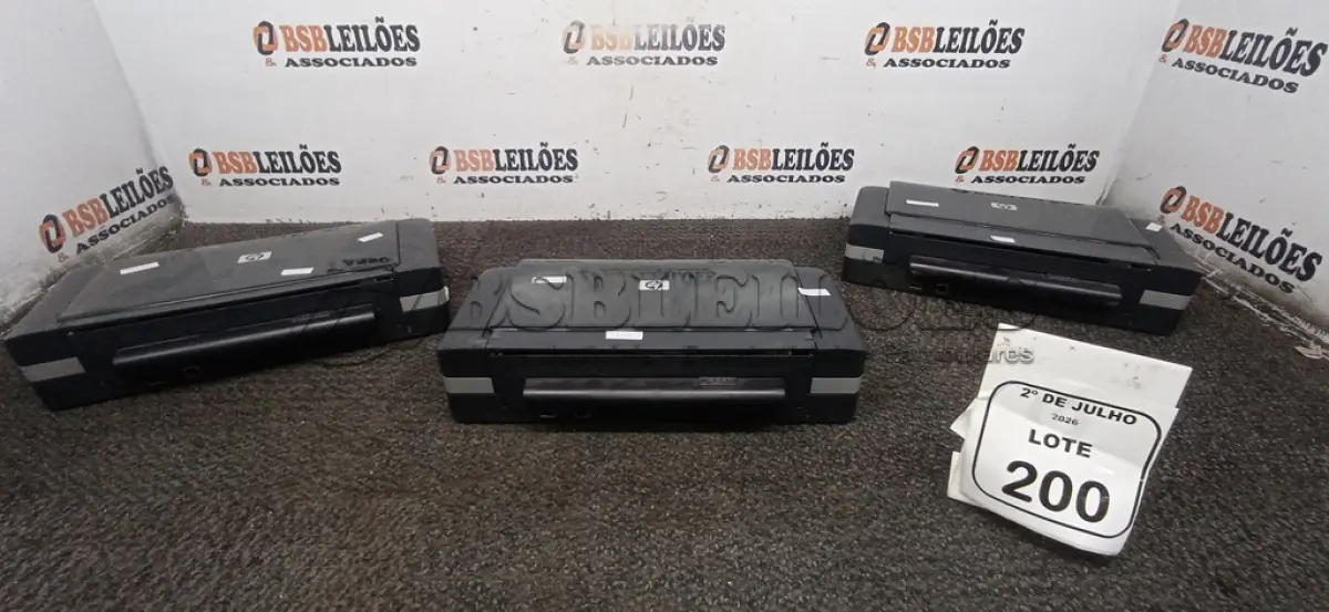 LOTE 200 - 03 IMPRESSORAS PORTÁTEIS DE MESA MODELO H470 MARCA HP. (NO ESTADO) ATENÇÃO! FAZER A VISITAÇÃO ANTES DE ARREMATAR, NÃO SABEMOS SE FUNCIONA, LEILÃO NÃO TEM GARANTIA E NEM DEVOLUÇÃO, SUJEITO A POSSÍVEIS AVARIAS VISÍVEIS/OCULTAS E/OU AUSÊNCIA DE COMPONENTES.