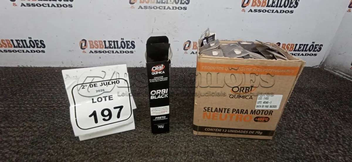 LOTE 197 - 12 BISNAGAS DE ADESIVO DE SILICONE NEUTRO PARA MOTOR DE 70G MARCA ORBI QUÍMICA. (NO ESTADO) ATENÇÃO! FAZER A VISITAÇÃO ANTES DE ARREMATAR, NÃO SABEMOS SE FUNCIONA, LEILÃO NÃO TEM GARANTIA E NEM DEVOLUÇÃO, SUJEITO A POSSÍVEIS AVARIAS VISÍVEIS/OCULTAS E/OU AUSÊNCIA DE COMPONENTES.