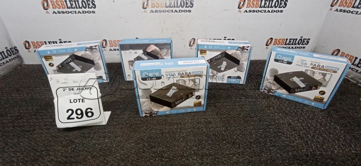 LOTE 296 - 05 ADAPTADORES CONVERSOR VGA PARA HDMI MARCA LOTUS. (NO ESTADO) ATENÇÃO! FAZER A VISITAÇÃO ANTES DE ARREMATAR, NÃO SABEMOS SE FUNCIONA, LEILÃO NÃO TEM GARANTIA E NEM DEVOLUÇÃO, SUJEITO A POSSÍVEIS AVARIAS VISÍVEIS/OCULTAS E/OU AUSÊNCIA DE COMPONENTES.