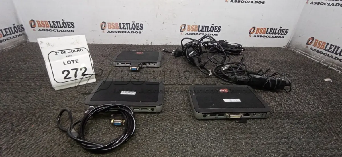 LOTE 272 - 03 MINICOMPUTADORES TERMINAIS MARCA WYSE. (NO ESTADO) ATENÇÃO! FAZER A VISITAÇÃO ANTES DE ARREMATAR, NÃO SABEMOS SE FUNCIONA, LEILÃO NÃO TEM GARANTIA E NEM DEVOLUÇÃO, SUJEITO A POSSÍVEIS AVARIAS VISÍVEIS/OCULTAS E/OU AUSÊNCIA DE COMPONENTES.