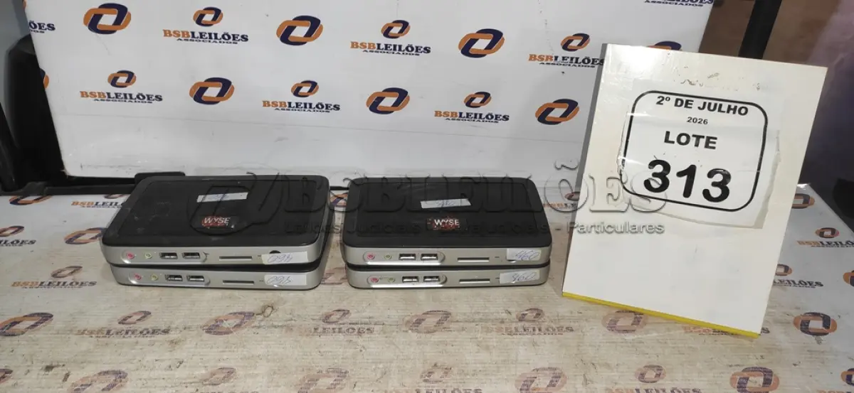 LOTE 313 - 04 MINIS COMPUTADORES TERMINAIS MARCA WYSE SEM FONTE. (NO ESTADO) ATENÇÃO! FAZER A VISITAÇÃO ANTES DE ARREMATAR, NÃO SABEMOS SE FUNCIONA, LEILÃO NÃO TEM GARANTIA E NEM DEVOLUÇÃO, SUJEITO A POSSÍVEIS AVARIAS VISÍVEIS/OCULTAS E/OU AUSÊNCIA DE COMPONENTES.
