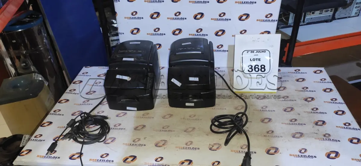 LOTE 368 - 02 IMPRESSORAS TÉRMICAS. (NO ESTADO) ATENÇÃO! FAZER A VISITAÇÃO ANTES DE ARREMATAR, NÃO SABEMOS SE FUNCIONA, LEILÃO NÃO TEM GARANTIA E NEM DEVOLUÇÃO, SUJEITO A POSSÍVEIS AVARIAS VISÍVEIS/OCULTAS E/OU AUSÊNCIA DE COMPONENTES.