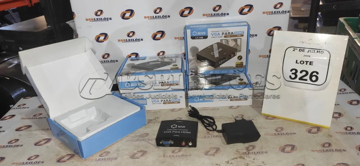 LOTE 326 - 05 ADAPTADORES CONVERSOR VGA PARA HDMI MARCA LOTUS. (NO ESTADO) ATENÇÃO! FAZER A VISITAÇÃO ANTES DE ARREMATAR, NÃO SABEMOS SE FUNCIONA, LEILÃO NÃO TEM GARANTIA E NEM DEVOLUÇÃO, SUJEITO A POSSÍVEIS AVARIAS VISÍVEIS/OCULTAS E/OU AUSÊNCIA DE COMPONENTES.