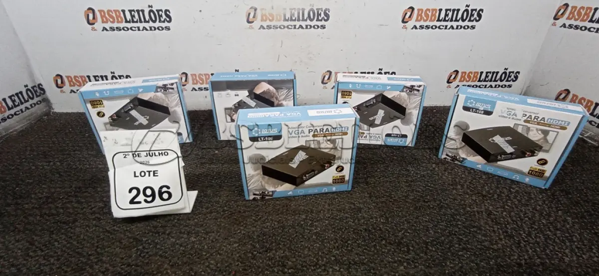 LOTE 296 - 05 ADAPTADORES CONVERSOR VGA PARA HDMI MARCA LOTUS. (NO ESTADO) ATENÇÃO! FAZER A VISITAÇÃO ANTES DE ARREMATAR, NÃO SABEMOS SE FUNCIONA, LEILÃO NÃO TEM GARANTIA E NEM DEVOLUÇÃO, SUJEITO A POSSÍVEIS AVARIAS VISÍVEIS/OCULTAS E/OU AUSÊNCIA DE COMPONENTES.
