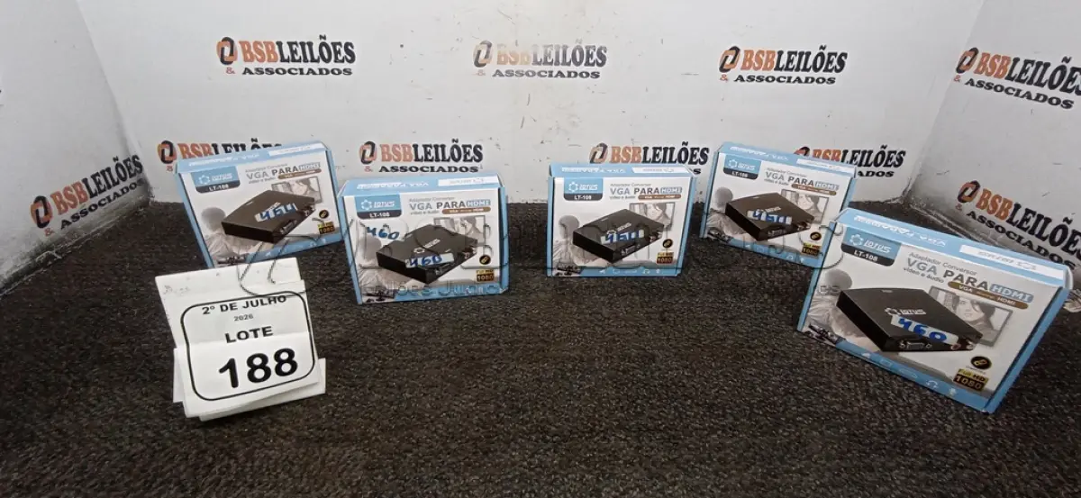 LOTE 188 - 05 ADAPTADORES CONVERSOR VGA PARA HDMI MARCA LOTUS. (NO ESTADO) ATENÇÃO! FAZER A VISITAÇÃO ANTES DE ARREMATAR, NÃO SABEMOS SE FUNCIONA, LEILÃO NÃO TEM GARANTIA E NEM DEVOLUÇÃO, SUJEITO A POSSÍVEIS AVARIAS VISÍVEIS/OCULTAS E/OU AUSÊNCIA DE COMPONENTES.