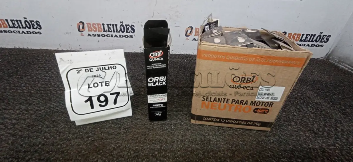 LOTE 197 - 12 BISNAGAS DE ADESIVO DE SILICONE NEUTRO PARA MOTOR DE 70G MARCA ORBI QUÍMICA. (NO ESTADO) ATENÇÃO! FAZER A VISITAÇÃO ANTES DE ARREMATAR, NÃO SABEMOS SE FUNCIONA, LEILÃO NÃO TEM GARANTIA E NEM DEVOLUÇÃO, SUJEITO A POSSÍVEIS AVARIAS VISÍVEIS/OCULTAS E/OU AUSÊNCIA DE COMPONENTES.