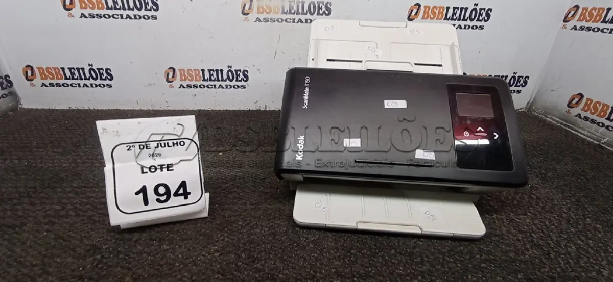 LOTE 194 - 01 SCANNER MODELO I1150 MARCA KODAK. (NO ESTADO) ATENÇÃO! FAZER A VISITAÇÃO ANTES DE ARREMATAR, NÃO SABEMOS SE FUNCIONA, LEILÃO NÃO TEM GARANTIA E NEM DEVOLUÇÃO, SUJEITO A POSSÍVEIS AVARIAS VISÍVEIS/OCULTAS E/OU AUSÊNCIA DE COMPONENTES.