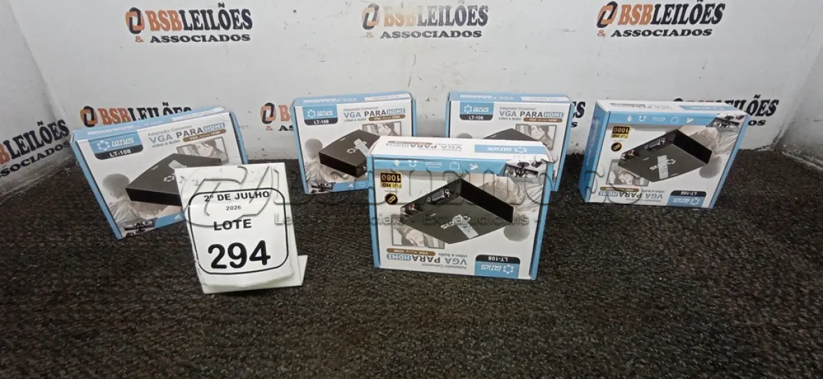 LOTE 294 - 05 ADAPTADORES CONVERSOR VGA PARA HDMI MARCA LOTUS. (NO ESTADO) ATENÇÃO! FAZER A VISITAÇÃO ANTES DE ARREMATAR, NÃO SABEMOS SE FUNCIONA, LEILÃO NÃO TEM GARANTIA E NEM DEVOLUÇÃO, SUJEITO A POSSÍVEIS AVARIAS VISÍVEIS/OCULTAS E/OU AUSÊNCIA DE COMPONENTES.