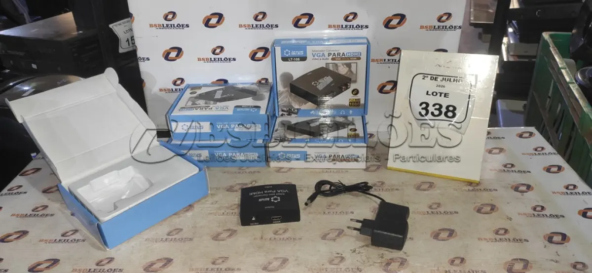 LOTE 338 - 05 ADAPTADORES CONVERSOR VGA PARA HDMI MARCA LOTUS. (NO ESTADO) ATENÇÃO! FAZER A VISITAÇÃO ANTES DE ARREMATAR, NÃO SABEMOS SE FUNCIONA, LEILÃO NÃO TEM GARANTIA E NEM DEVOLUÇÃO, SUJEITO A POSSÍVEIS AVARIAS VISÍVEIS/OCULTAS E/OU AUSÊNCIA DE COMPONENTES.