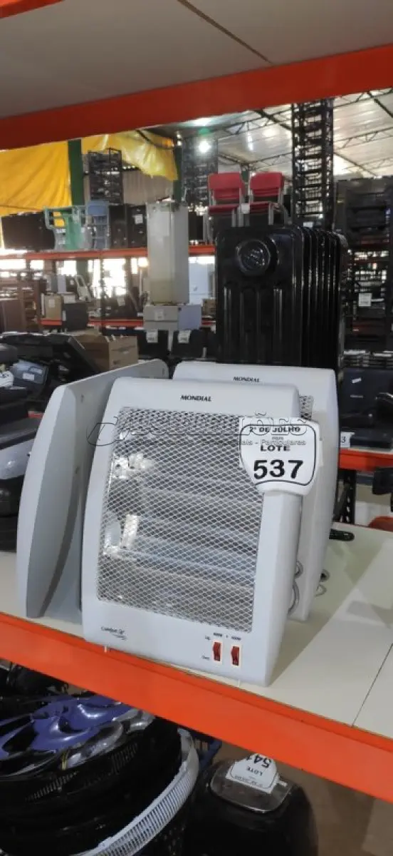 LOTE 537 - 04 AQUECEDORES DE MODELOS DIVERSOS MARCA MONDIAL. (NO ESTADO) ATENÇÃO! FAZER A VISITAÇÃO ANTES DE ARREMATAR, NÃO SABEMOS SE FUNCIONA, LEILÃO NÃO TEM GARANTIA E NEM DEVOLUÇÃO, SUJEITO A POSSÍVEIS AVARIAS VISÍVEIS/OCULTAS E/OU AUSÊNCIA DE COMPONENTES.