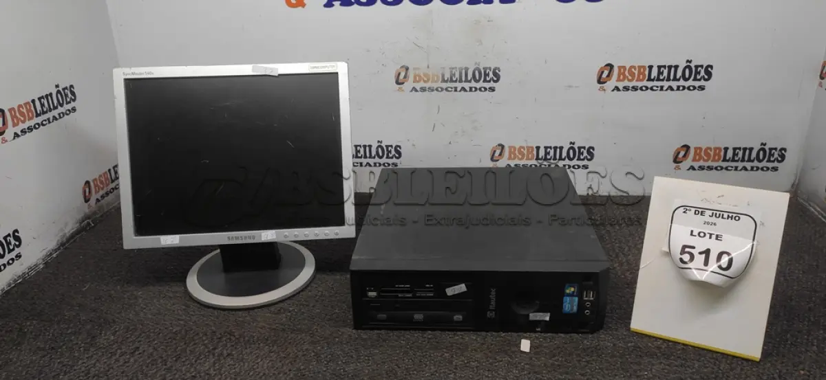 LOTE 510 - 01 MONITOR MARCA SAMSUNG E 01 CPU MARCA ITAUTEC . (NO ESTADO) ATENÇÃO! FAZER A VISITAÇÃO ANTES DE ARREMATAR, NÃO SABEMOS SE FUNCIONA, LEILÃO NÃO TEM GARANTIA E NEM DEVOLUÇÃO, SUJEITO A POSSÍVEIS AVARIAS VISÍVEIS/OCULTAS E/OU AUSÊNCIA DE COMPONENTES.