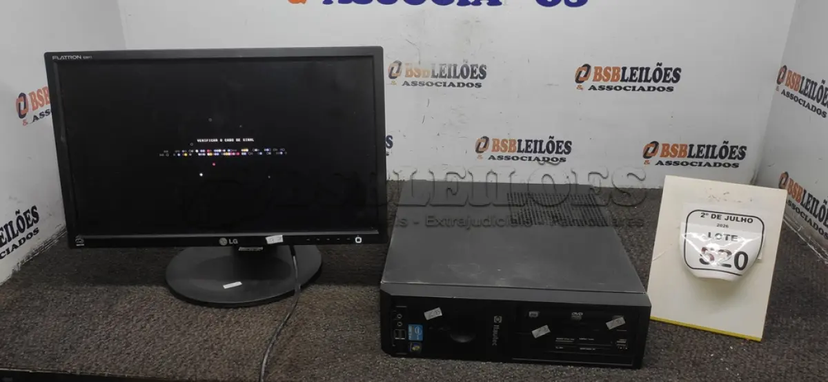 LOTE 520 - 01 MONITOR MARCA LG E 01 CPU MARCA ITAUTEC. (NO ESTADO) ATENÇÃO! FAZER A VISITAÇÃO ANTES DE ARREMATAR, NÃO SABEMOS SE FUNCIONA, LEILÃO NÃO TEM GARANTIA E NEM DEVOLUÇÃO, SUJEITO A POSSÍVEIS AVARIAS VISÍVEIS/OCULTAS E/OU AUSÊNCIA DE COMPONENTES.