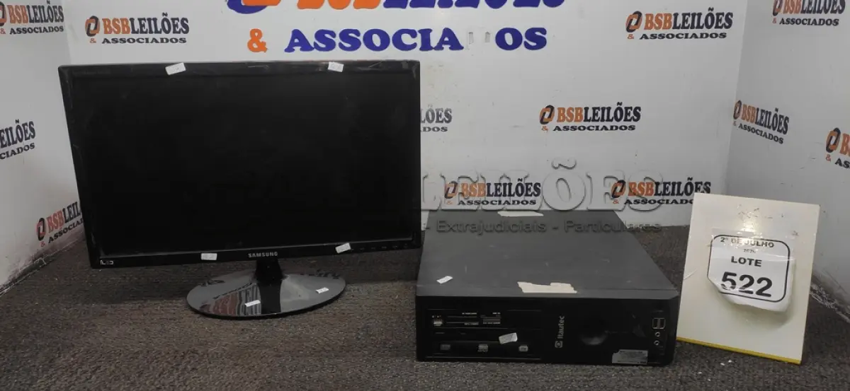 LOTE 522 - 01 MONITOR MARCA SAMSUNG E 01 CPU MARCA ITAUTEC. (NO ESTADO) ATENÇÃO! FAZER A VISITAÇÃO ANTES DE ARREMATAR, NÃO SABEMOS SE FUNCIONA, LEILÃO NÃO TEM GARANTIA E NEM DEVOLUÇÃO, SUJEITO A POSSÍVEIS AVARIAS VISÍVEIS/OCULTAS E/OU AUSÊNCIA DE COMPONENTES.