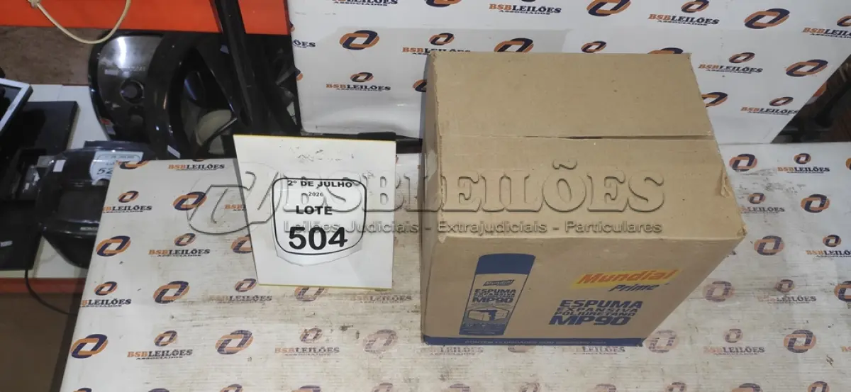 LOTE 504 - 12 LATAS DE ESPUMA EXPANSIVA DE POLIURETANO MP90 DE 500ML CADA MARCA MUNDIAL PRIME. (NO ESTADO) ATENÇÃO! FAZER A VISITAÇÃO ANTES DE ARREMATAR, NÃO SABEMOS SE FUNCIONA, LEILÃO NÃO TEM GARANTIA E NEM DEVOLUÇÃO, SUJEITO A POSSÍVEIS AVARIAS VISÍVEIS/OCULTAS E/OU AUSÊNCIA DE COMPONENTES.