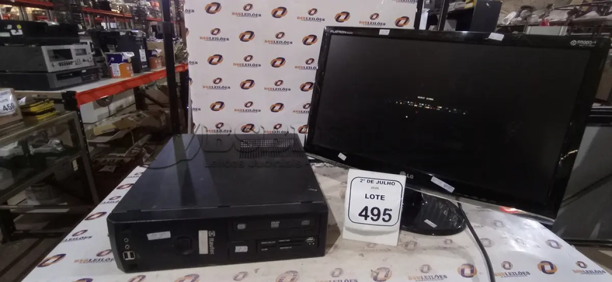 LOTE 495 - 01 MONITOR MARCA LG E 01 CPU MARCA ITAUTEC. (NO ESTADO) ATENÇÃO! FAZER A VISITAÇÃO ANTES DE ARREMATAR, NÃO SABEMOS SE FUNCIONA, LEILÃO NÃO TEM GARANTIA E NEM DEVOLUÇÃO, SUJEITO A POSSÍVEIS AVARIAS VISÍVEIS/OCULTAS E/OU AUSÊNCIA DE COMPONENTES.