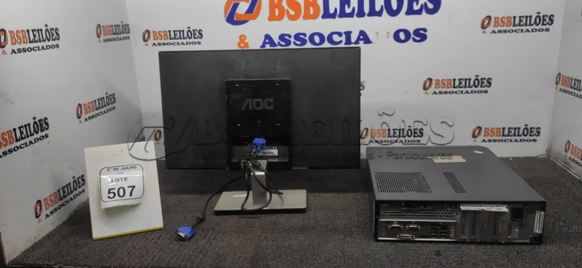 LOTE 507 - 01 MONITOR MARCA AOC E 01 CPU MARCA SAMSUNG. (NO ESTADO) ATENÇÃO! FAZER A VISITAÇÃO ANTES DE ARREMATAR, NÃO SABEMOS SE FUNCIONA, LEILÃO NÃO TEM GARANTIA E NEM DEVOLUÇÃO, SUJEITO A POSSÍVEIS AVARIAS VISÍVEIS/OCULTAS E/OU AUSÊNCIA DE COMPONENTES.