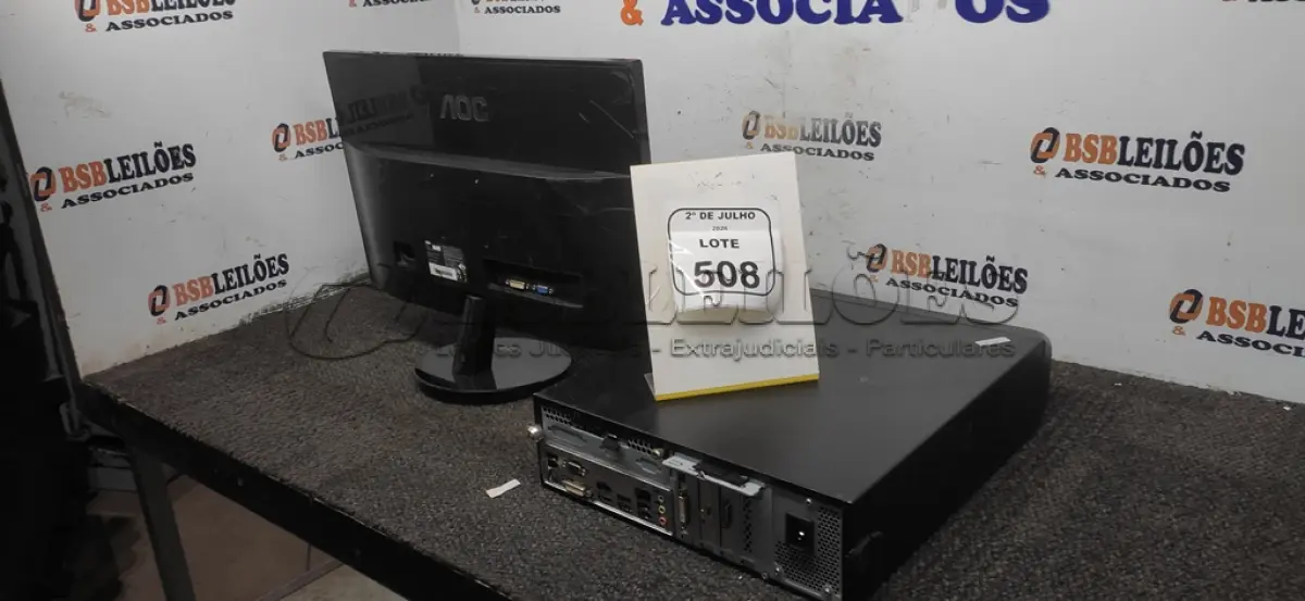 LOTE 508 - 01 MONITOR MARCA AOC E 01 CPU MARCA SAMSUNG. (NO ESTADO) ATENÇÃO! FAZER A VISITAÇÃO ANTES DE ARREMATAR, NÃO SABEMOS SE FUNCIONA, LEILÃO NÃO TEM GARANTIA E NEM DEVOLUÇÃO, SUJEITO A POSSÍVEIS AVARIAS VISÍVEIS/OCULTAS E/OU AUSÊNCIA DE COMPONENTES.