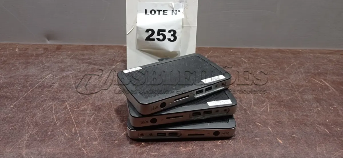 LOTE 253 - 03 MINIS PC WYSE. (NO ESTADO, NÃO SABEMOS SE FUNCIONA. LEILÃO NÃO TEM GARANTIA E NEM DEVOLUÇÃO, SUJEITO A POSSÍVEIS AVARIAS VISÍVEIS/OCULTAS E/OU AUSÊNCIA DE COMPONENTES)