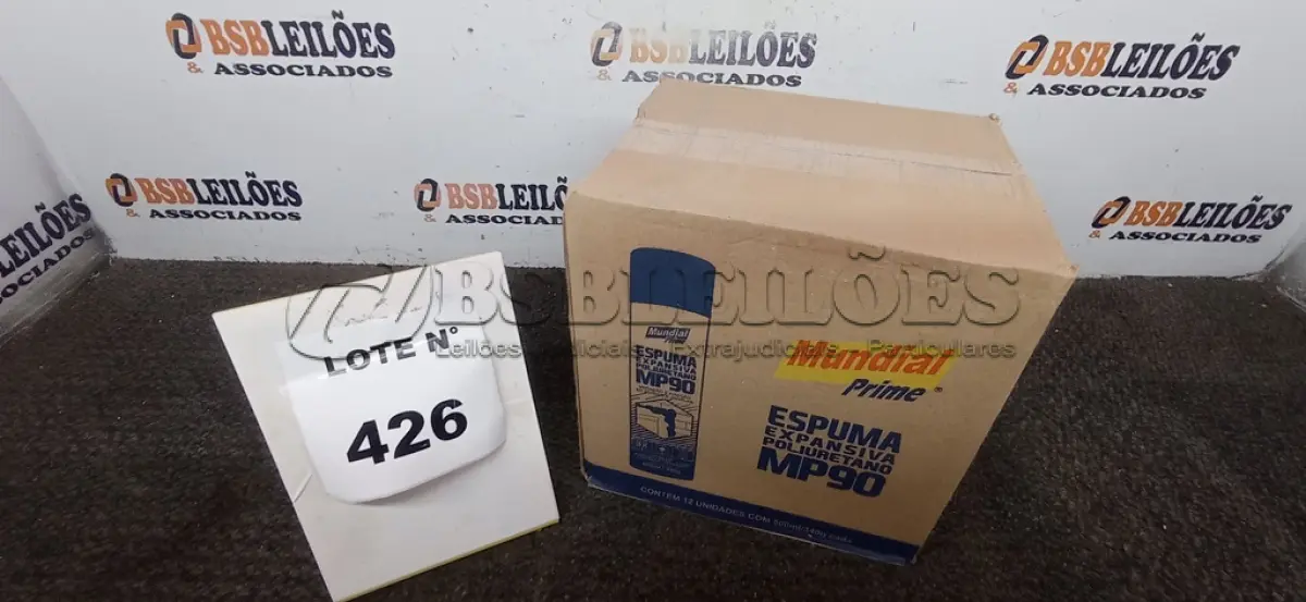 LOTE 426 -   01 CAIXA COM 12 UNIDADES DE ESPUMA POLIURETANO MUNDIAL PRIME 500ML.  (NO ESTADO) ATENÇÃO! FAZER A VISITAÇÃO ANTES DE ARREMATAR, NÃO SABEMOS SE FUNCIONA, LEILÃO NÃO TEM GARANTIA E NEM DEVOLUÇÃO, SUJEITO A POSSÍVEIS AVARIAS VISÍVEIS/OCULTAS E/OU AUSÊNCIA DE COMPONENTES.