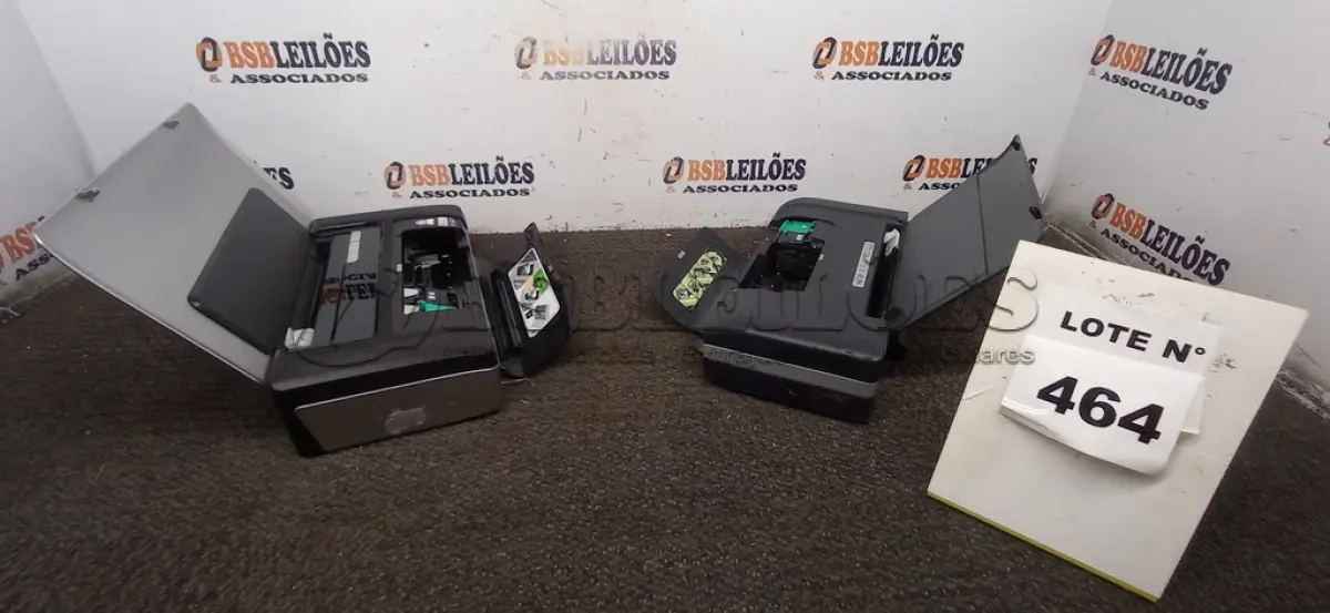 LOTE 464 -  02 IMPRESSORAS HP VIA BLUETOOTH.  (NO ESTADO) ATENÇÃO! FAZER A VISITAÇÃO ANTES DE ARREMATAR, NÃO SABEMOS SE FUNCIONA, LEILÃO NÃO TEM GARANTIA E NEM DEVOLUÇÃO, SUJEITO A POSSÍVEIS AVARIAS VISÍVEIS/OCULTAS E/OU AUSÊNCIA DE COMPONENTES.