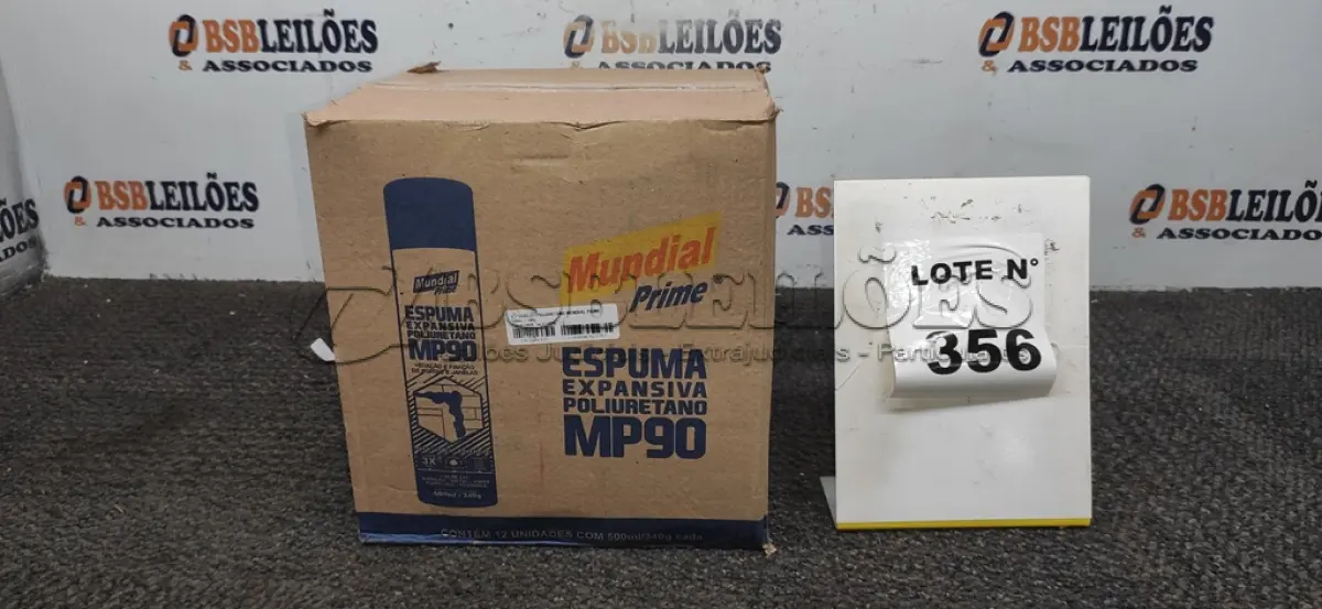LOTE 356 - 01 CAIXA COM 12 UNIDADES DE ESPUMA POLIURETANO MUNDIAL PRIME 500ML.  (NO ESTADO) ATENÇÃO! FAZER A VISITAÇÃO ANTES DE ARREMATAR, NÃO SABEMOS SE FUNCIONA, LEILÃO NÃO TEM GARANTIA E NEM DEVOLUÇÃO, SUJEITO A POSSÍVEIS AVARIAS VISÍVEIS/OCULTAS E/OU AUSÊNCIA DE COMPONENTES.