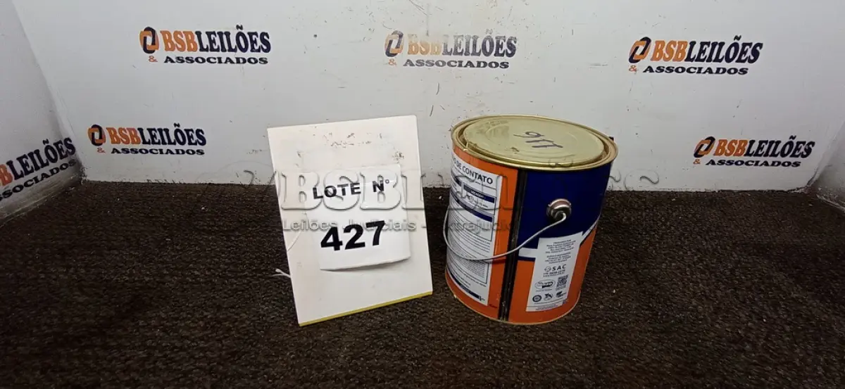 LOTE 427 -  01 LATA DE 2,80KG DE ADESIVO DE CONTATO.  (NO ESTADO) ATENÇÃO! FAZER A VISITAÇÃO ANTES DE ARREMATAR, NÃO SABEMOS SE FUNCIONA, LEILÃO NÃO TEM GARANTIA E NEM DEVOLUÇÃO, SUJEITO A POSSÍVEIS AVARIAS VISÍVEIS/OCULTAS E/OU AUSÊNCIA DE COMPONENTES.