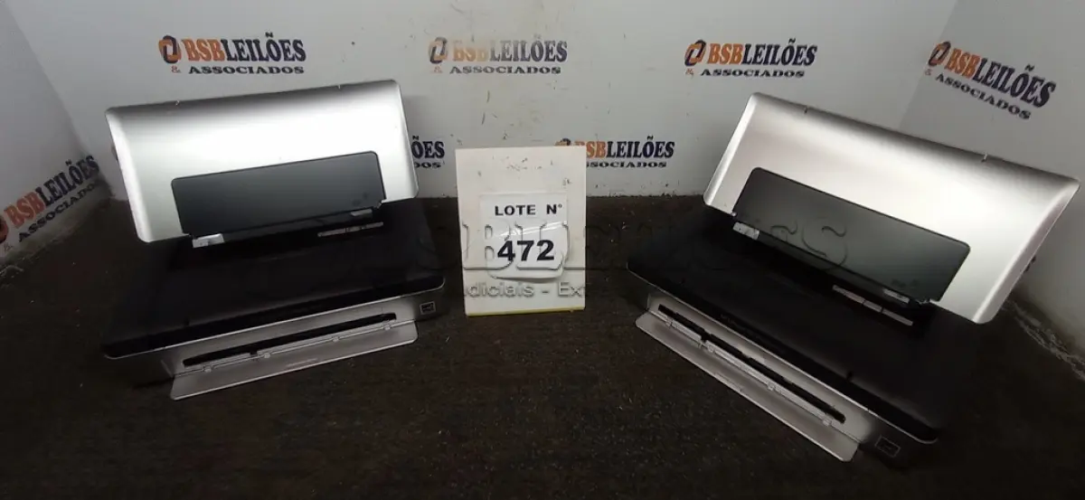 LOTE 472 -  02 IMPRESSORAS HP OFFICEJET 100 MOBILI PRINTER.  (NO ESTADO) ATENÇÃO! FAZER A VISITAÇÃO ANTES DE ARREMATAR, NÃO SABEMOS SE FUNCIONA, LEILÃO NÃO TEM GARANTIA E NEM DEVOLUÇÃO, SUJEITO A POSSÍVEIS AVARIAS VISÍVEIS/OCULTAS E/OU AUSÊNCIA DE COMPONENTES.