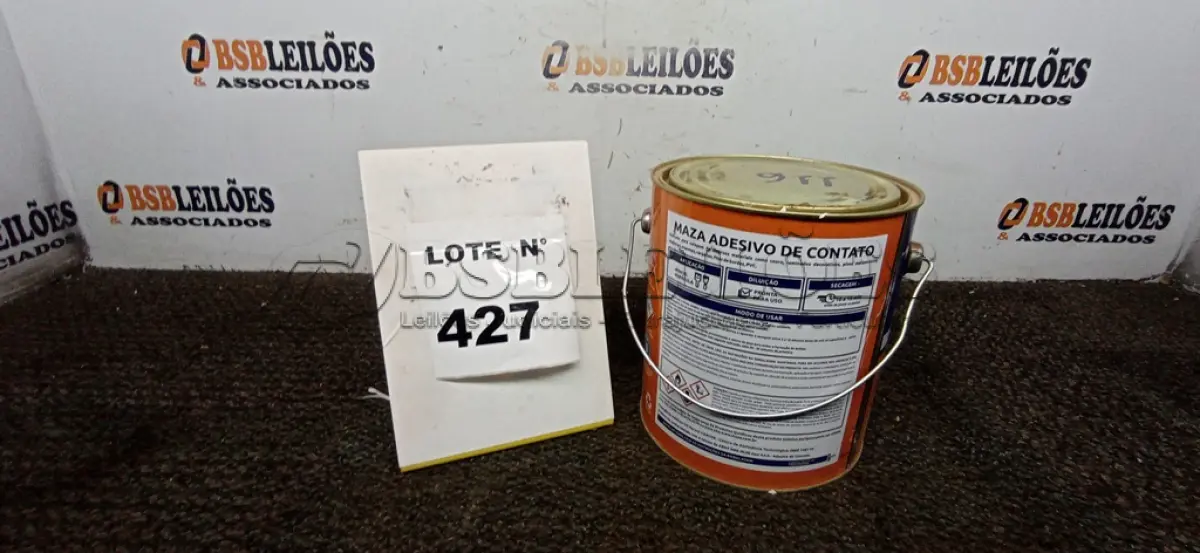 LOTE 427 -  01 LATA DE 2,80KG DE ADESIVO DE CONTATO.  (NO ESTADO) ATENÇÃO! FAZER A VISITAÇÃO ANTES DE ARREMATAR, NÃO SABEMOS SE FUNCIONA, LEILÃO NÃO TEM GARANTIA E NEM DEVOLUÇÃO, SUJEITO A POSSÍVEIS AVARIAS VISÍVEIS/OCULTAS E/OU AUSÊNCIA DE COMPONENTES.