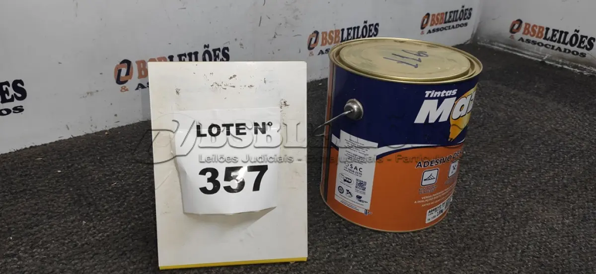 LOTE 357 -  01 LATA DE 2,80KG DE ADESIVO DE CONTATO.  (NO ESTADO) ATENÇÃO! FAZER A VISITAÇÃO ANTES DE ARREMATAR, NÃO SABEMOS SE FUNCIONA, LEILÃO NÃO TEM GARANTIA E NEM DEVOLUÇÃO, SUJEITO A POSSÍVEIS AVARIAS VISÍVEIS/OCULTAS E/OU AUSÊNCIA DE COMPONENTES.