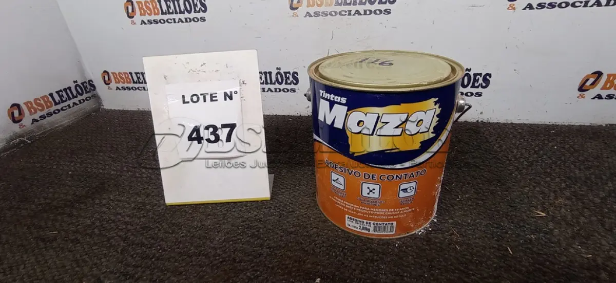 LOTE 437 -  01 LATA DE 2,80KG DE ADESIVO DE CONTATO.  (NO ESTADO) ATENÇÃO! FAZER A VISITAÇÃO ANTES DE ARREMATAR, NÃO SABEMOS SE FUNCIONA, LEILÃO NÃO TEM GARANTIA E NEM DEVOLUÇÃO, SUJEITO A POSSÍVEIS AVARIAS VISÍVEIS/OCULTAS E/OU AUSÊNCIA DE COMPONENTES.