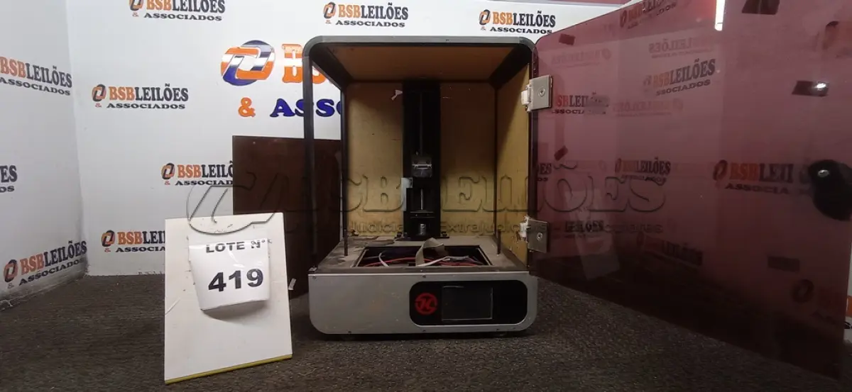 LOTE 419 - 01 IMPRESSORA 3D PARA RETIRADA DE PEÇAS. (NO ESTADO) ATENÇÃO! FAZER A VISITAÇÃO ANTES DE ARREMATAR, NÃO SABEMOS SE FUNCIONA, LEILÃO NÃO TEM GARANTIA E NEM DEVOLUÇÃO, SUJEITO A POSSÍVEIS AVARIAS VISÍVEIS/OCULTAS E/OU AUSÊNCIA DE COMPONENTES.