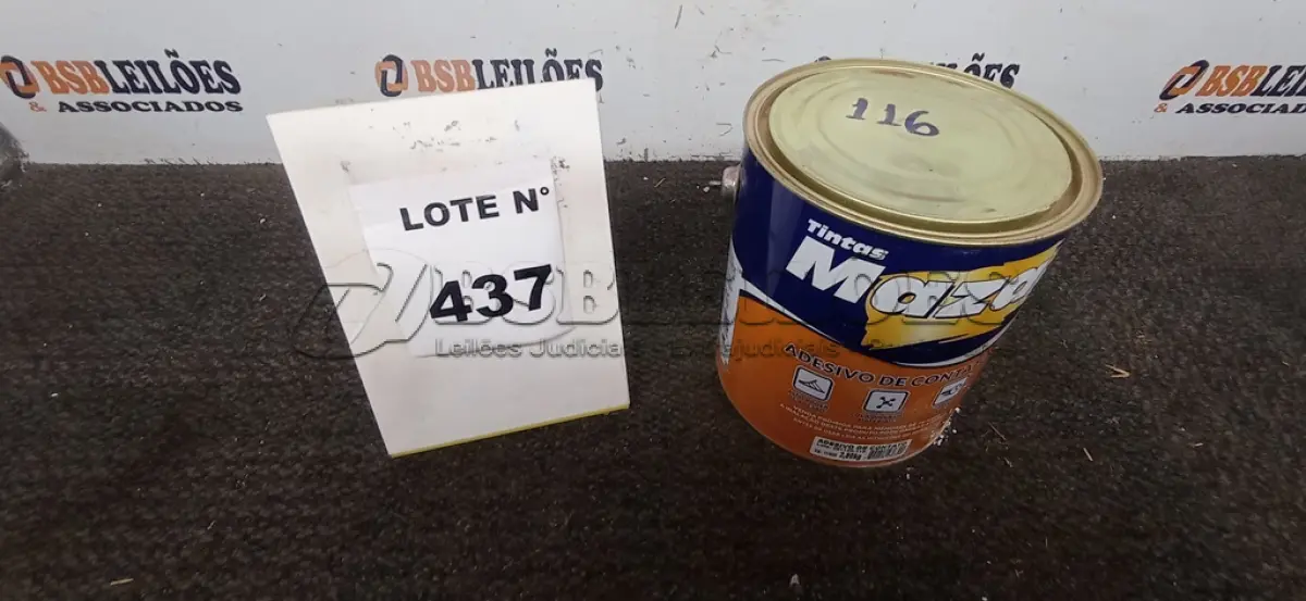 LOTE 437 -  01 LATA DE 2,80KG DE ADESIVO DE CONTATO.  (NO ESTADO) ATENÇÃO! FAZER A VISITAÇÃO ANTES DE ARREMATAR, NÃO SABEMOS SE FUNCIONA, LEILÃO NÃO TEM GARANTIA E NEM DEVOLUÇÃO, SUJEITO A POSSÍVEIS AVARIAS VISÍVEIS/OCULTAS E/OU AUSÊNCIA DE COMPONENTES.