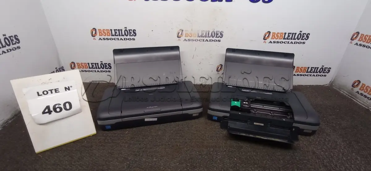 LOTE 460 -  02 IMPRESSORAS HP VIA BLUETOOTH.  (NO ESTADO) ATENÇÃO! FAZER A VISITAÇÃO ANTES DE ARREMATAR, NÃO SABEMOS SE FUNCIONA, LEILÃO NÃO TEM GARANTIA E NEM DEVOLUÇÃO, SUJEITO A POSSÍVEIS AVARIAS VISÍVEIS/OCULTAS E/OU AUSÊNCIA DE COMPONENTES.