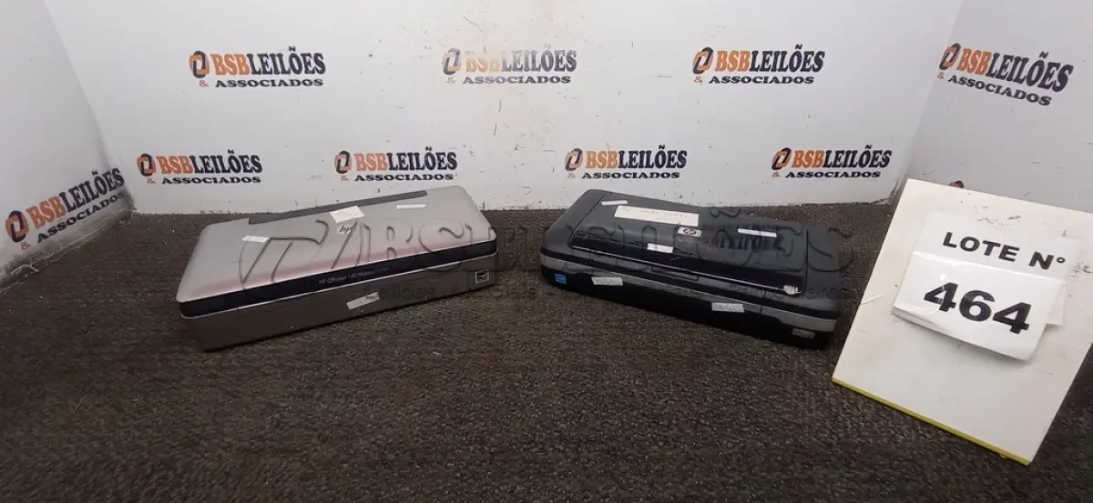 LOTE 464 -  02 IMPRESSORAS HP VIA BLUETOOTH.  (NO ESTADO) ATENÇÃO! FAZER A VISITAÇÃO ANTES DE ARREMATAR, NÃO SABEMOS SE FUNCIONA, LEILÃO NÃO TEM GARANTIA E NEM DEVOLUÇÃO, SUJEITO A POSSÍVEIS AVARIAS VISÍVEIS/OCULTAS E/OU AUSÊNCIA DE COMPONENTES.
