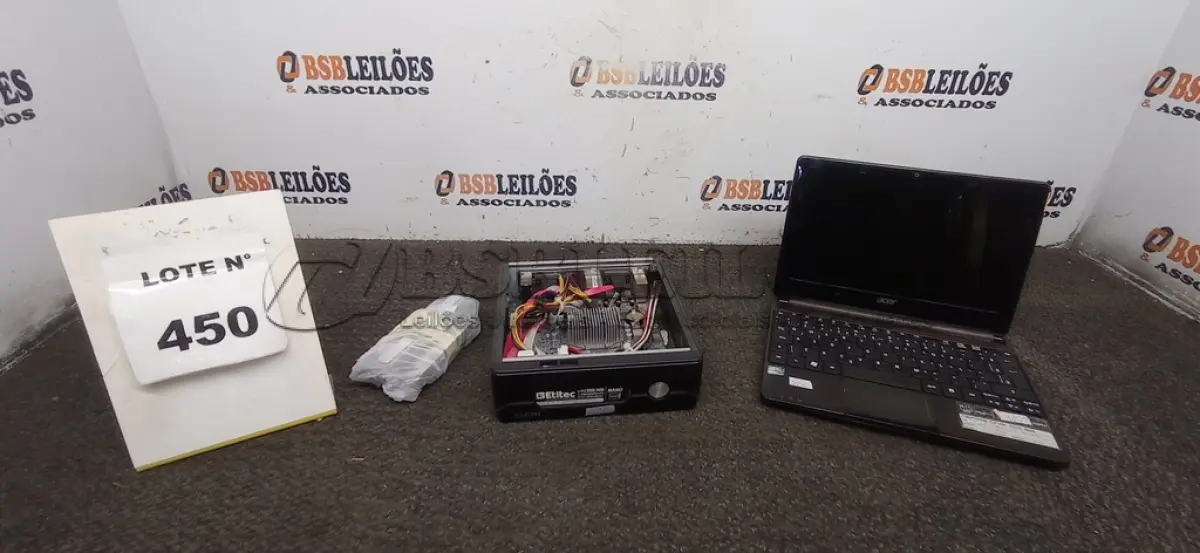 LOTE 450 -  01 NETEBOOK , 01 MINI PC E MEMÓRIAS AVULSA.  (NO ESTADO) ATENÇÃO! FAZER A VISITAÇÃO ANTES DE ARREMATAR, NÃO SABEMOS SE FUNCIONA, LEILÃO NÃO TEM GARANTIA E NEM DEVOLUÇÃO, SUJEITO A POSSÍVEIS AVARIAS VISÍVEIS/OCULTAS E/OU AUSÊNCIA DE COMPONENTES.