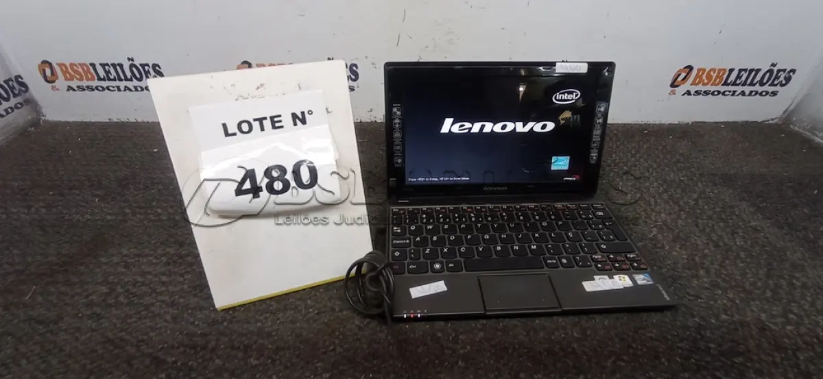 LOTE 480 -  01 NETEBOOK LENOVO SEM FONTE. (NO ESTADO) ATENÇÃO! FAZER A VISITAÇÃO ANTES DE ARREMATAR, NÃO SABEMOS SE FUNCIONA, LEILÃO NÃO TEM GARANTIA E NEM DEVOLUÇÃO, SUJEITO A POSSÍVEIS AVARIAS VISÍVEIS/OCULTAS E/OU AUSÊNCIA DE COMPONENTES.