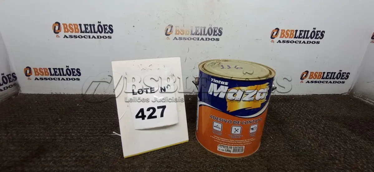 LOTE 427 -  01 LATA DE 2,80KG DE ADESIVO DE CONTATO.  (NO ESTADO) ATENÇÃO! FAZER A VISITAÇÃO ANTES DE ARREMATAR, NÃO SABEMOS SE FUNCIONA, LEILÃO NÃO TEM GARANTIA E NEM DEVOLUÇÃO, SUJEITO A POSSÍVEIS AVARIAS VISÍVEIS/OCULTAS E/OU AUSÊNCIA DE COMPONENTES.