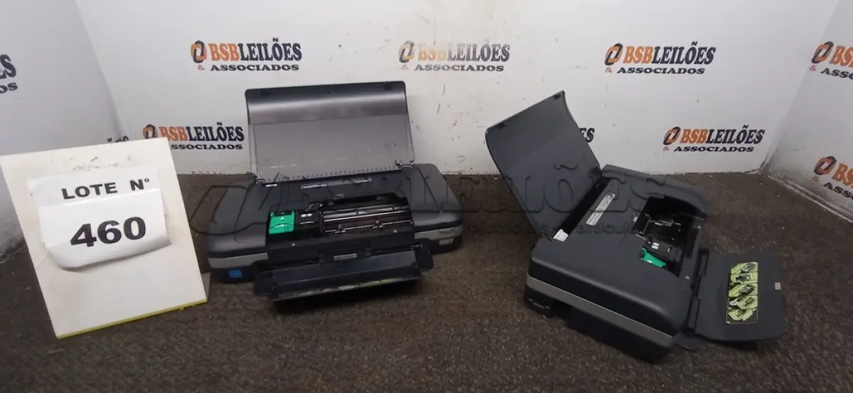 LOTE 460 -  02 IMPRESSORAS HP VIA BLUETOOTH.  (NO ESTADO) ATENÇÃO! FAZER A VISITAÇÃO ANTES DE ARREMATAR, NÃO SABEMOS SE FUNCIONA, LEILÃO NÃO TEM GARANTIA E NEM DEVOLUÇÃO, SUJEITO A POSSÍVEIS AVARIAS VISÍVEIS/OCULTAS E/OU AUSÊNCIA DE COMPONENTES.